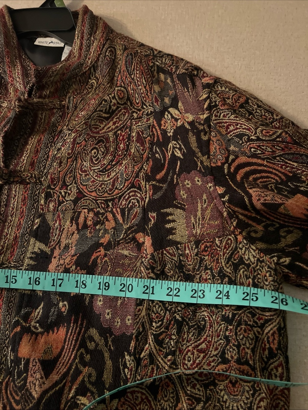 VTG White Stag Tapestry Jacket Paisley Pattern Toggle Closures Boho Size XL - Picture 4 of 6